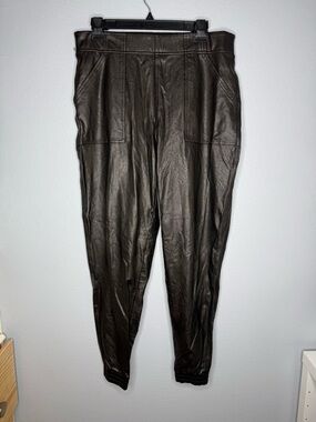 Spank Faux Leather Jogger Pants